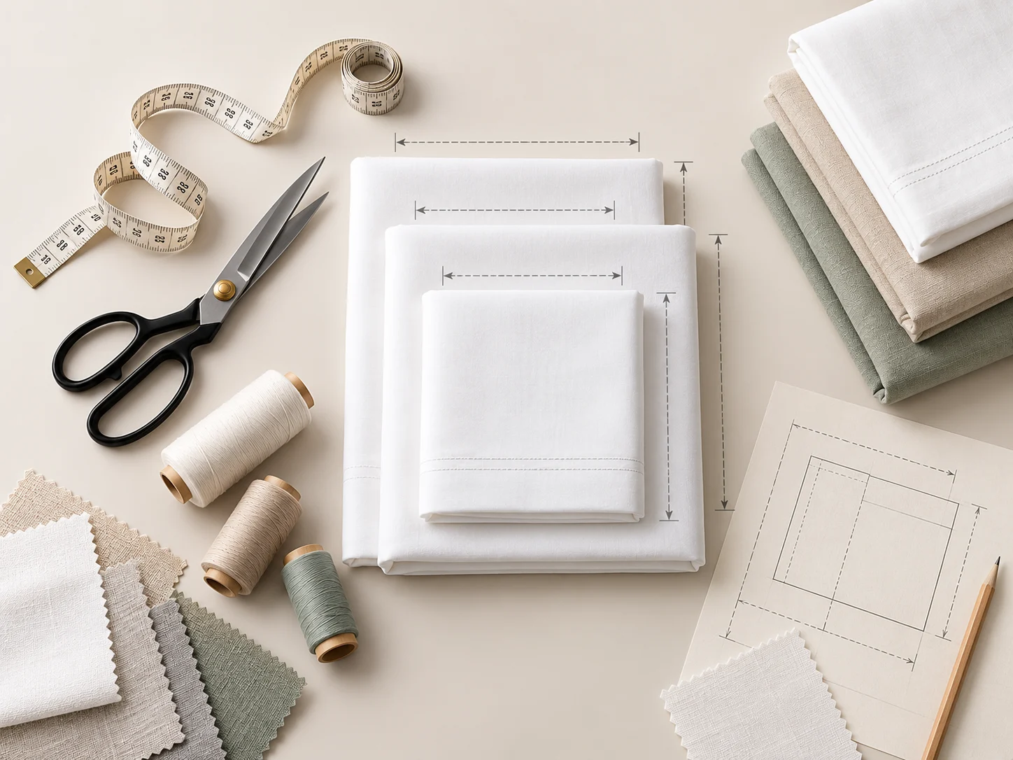 Custom size hotel linen tailoring and measurement by BIY Textile