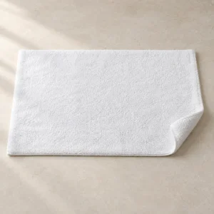 Plain white bath mat — AI-generated product illustration