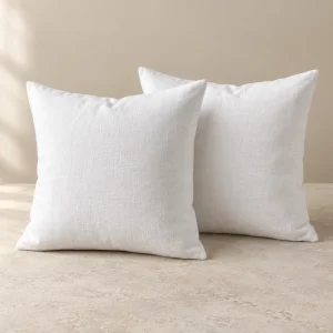 Plain white cushion — AI-generated product illustration