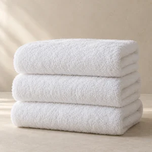 Plain white towel — AI-generated product illustration